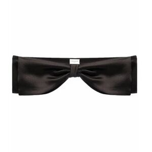 Saint Laurent- Black Silk Oversized Tuxedo Style Bow Belt
